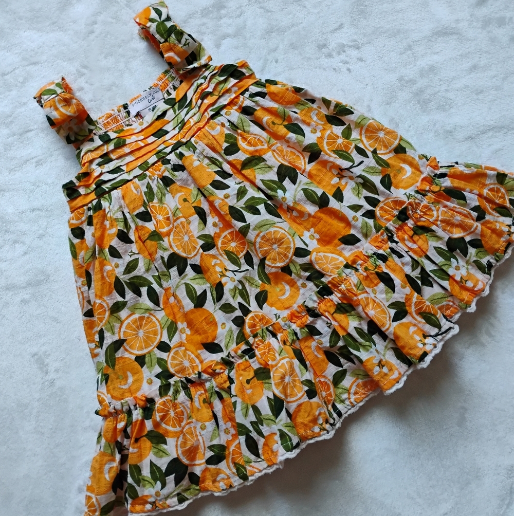 Super Cute Tiered Ruffle Smocked Dress | Oranges & Leaves | 24M